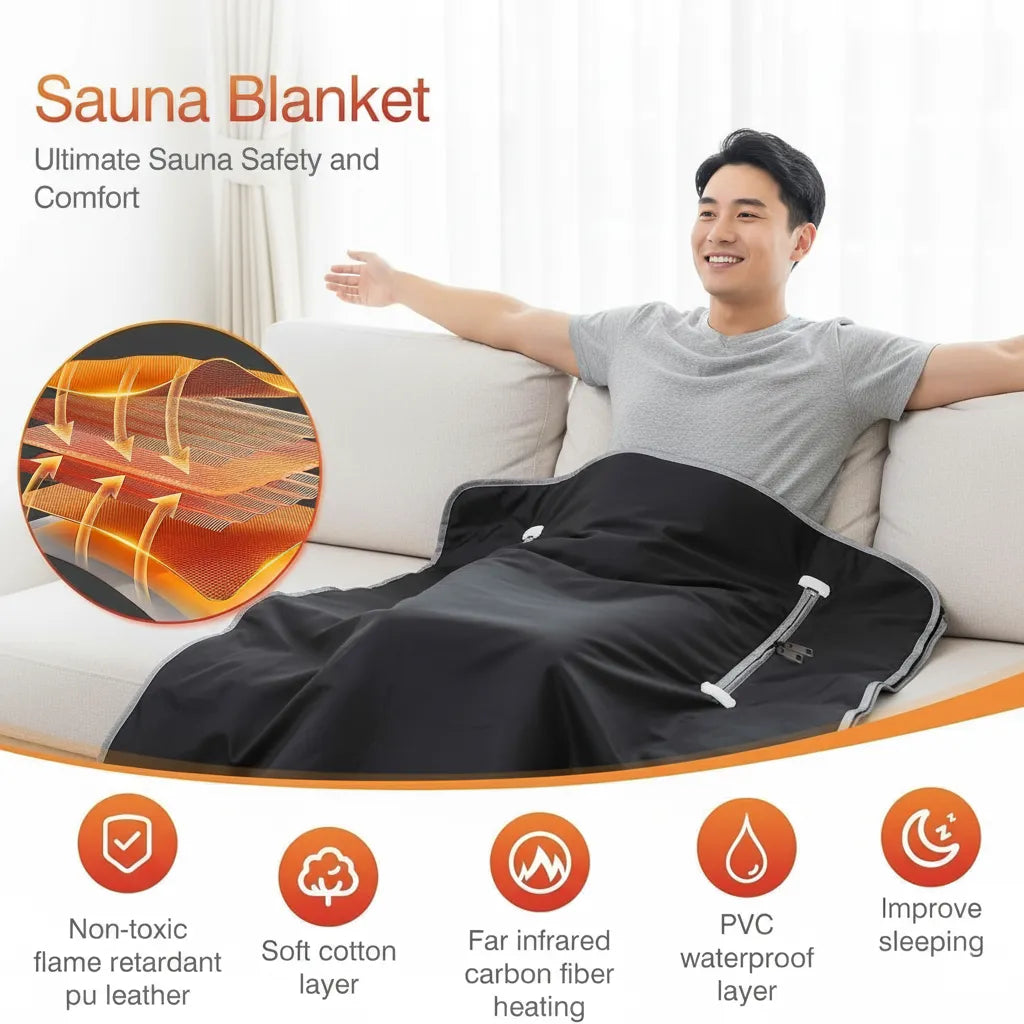 Generic Portable Infrared Sauna Blanket Detox Therapy Home Spa Treatment
